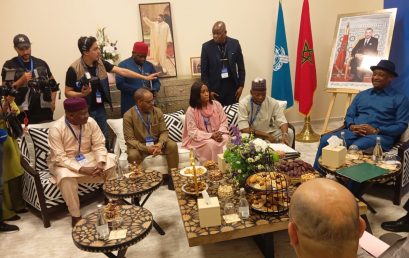 The HMA & AD joined by the Rector/CE NCAT and the Nigerian ICAO Representative at the signing of a BASA with Morocco.