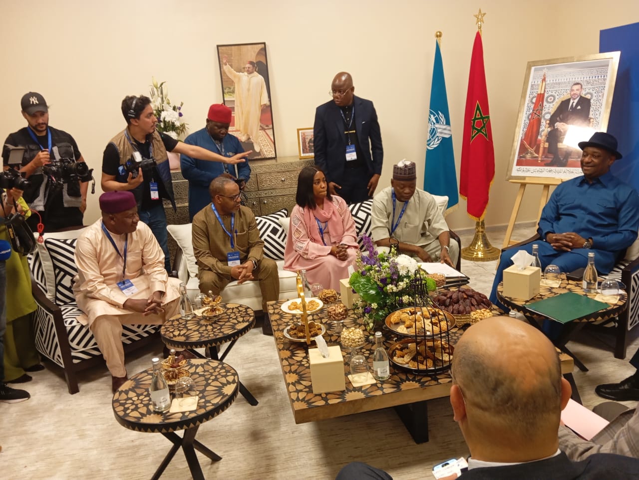 The HMA & AD joined by the Rector/CE NCAT and the Nigerian ICAO Representative at the signing of a BASA with Morocco.